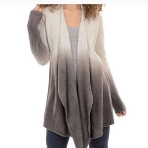 Barefoot Dreams Cream And Grey Ombre Cardigan